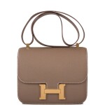 Hermès Etoupe Constance 24cm of Epsom Leather with Gold Hardware