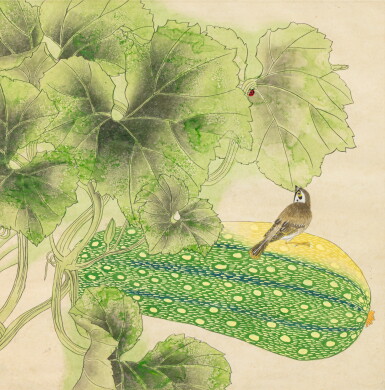 View full screen - View 1 of Lot 214. ANONYMOUS | SPARROW ON A GOURD .