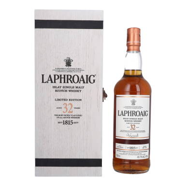 View full screen - View 1 of Lot 5327. Laphroaig 32 Year Old 46.6 abv NV (1 BT75).