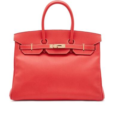 View full screen - View 1 of Lot 72. Limited Edition Rose Jaipur Epsom and Gold Candy Birkin 35 Permabrass Hardware, 2012.