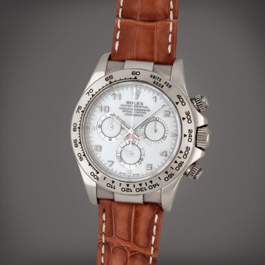 View full screen - View 1 of Lot 172. Daytona, Reference 116519 | A white gold chronograph wristwatch | Circa 2002.
