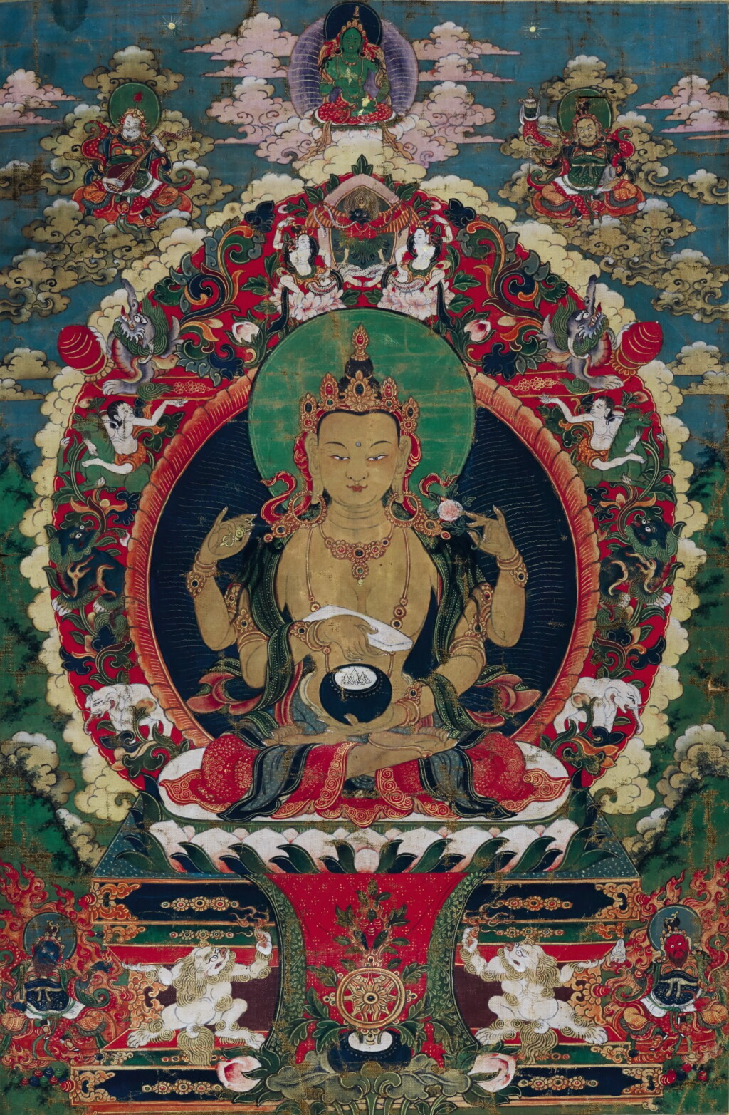 View full screen - View 1 of Lot 191. A THANGKA DEPICTING PRAJNAPARAMITA TIBET, 19TH CENTURY | 十九世紀 藏傳般若佛母唐卡 設色布本.