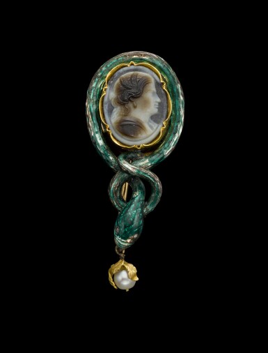 View full screen - View 1 of Lot 20. ITALIAN, LATE 16TH/ EARLY 17TH CENTURY | CAMEO OF A YOUNG WOMAN, POSSIBLY CLEOPATRA.