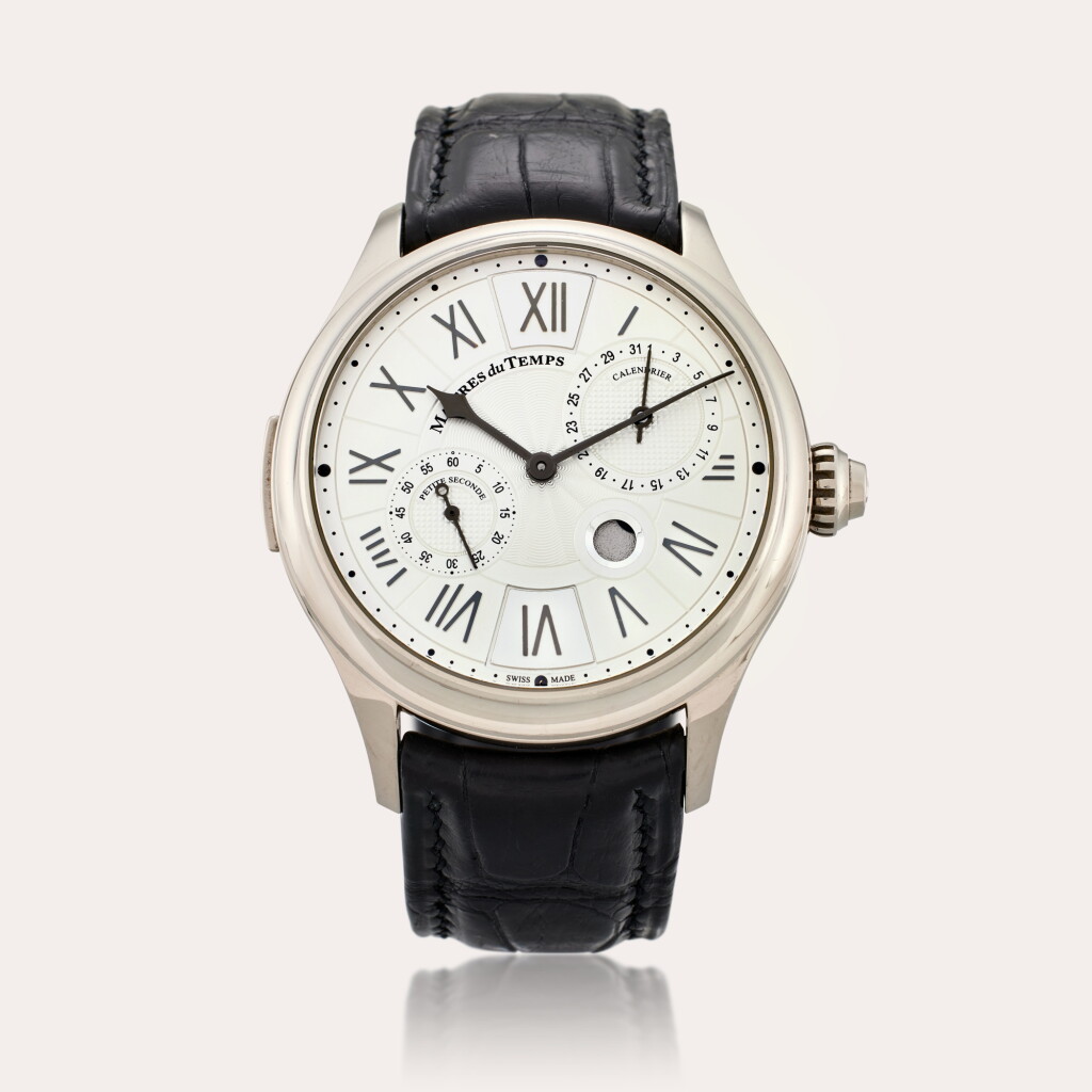 View full screen - View 1 of Lot 495. Reference C3R.00.00.161 Chapter Three Reveal | A white gold dual time wristwatch with date, day/night indication, and moon phases, Circa 2015.
