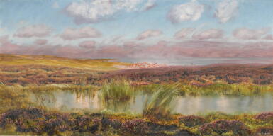 View full screen - View 1 of Lot 387. Fylingdales Moor looking towards Whitby.