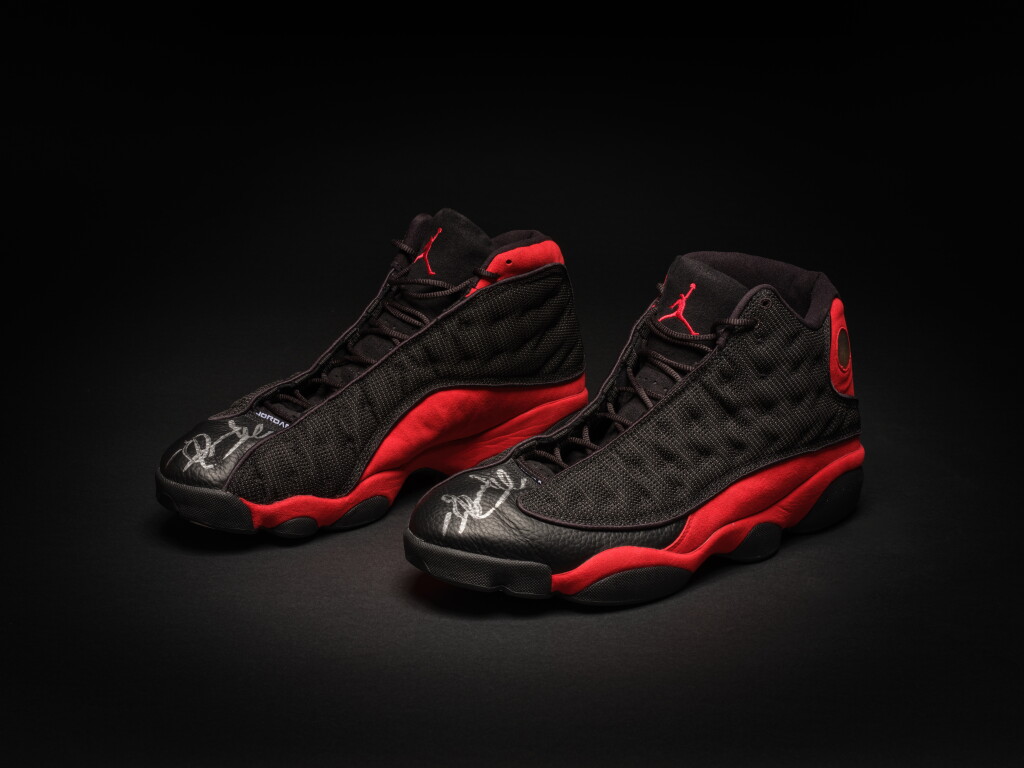 View full screen - View 1 of Lot 1. Michael Jordan 1998 NBA Finals ‘The Last Dance’ Game Worn and Signed Air Jordan XIIIs | Game 2.