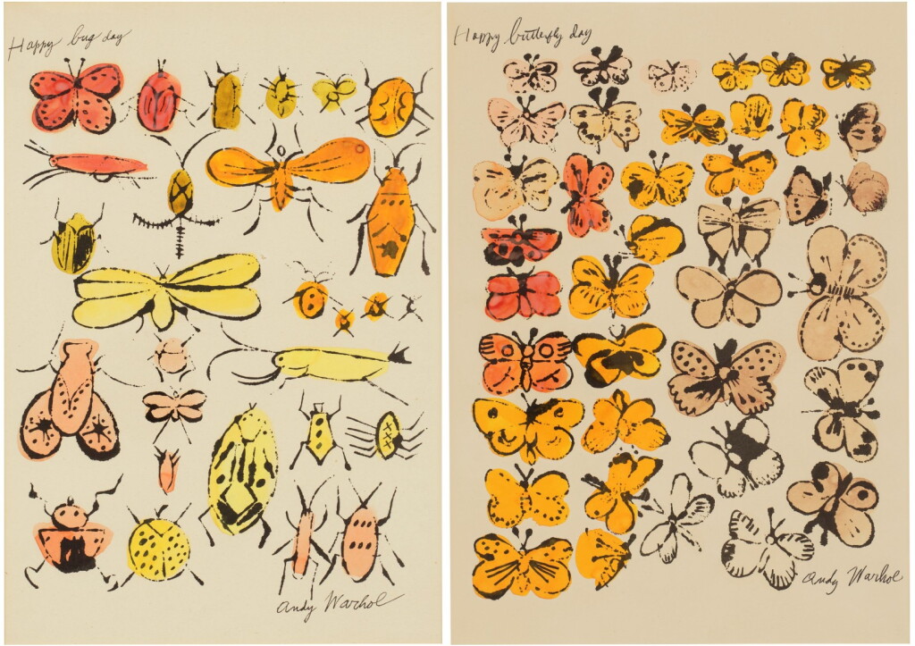 View full screen - View 1 of Lot 713. Happy Bug Day; and Happy Butterfly Day (Not in Feldman & Schellmann).