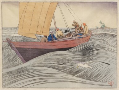 View full screen - View 1 of Lot 158. York Boat on Lake Winnipeg.