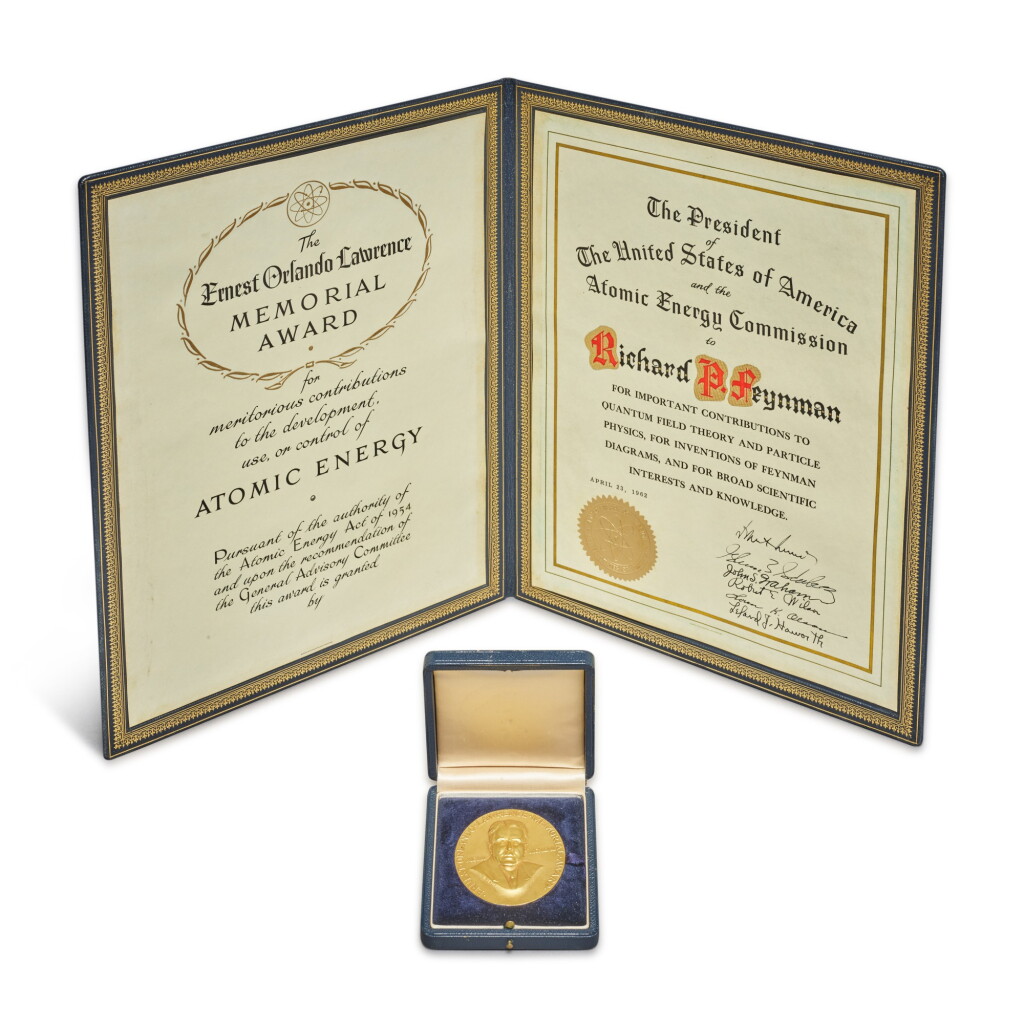 View full screen - View 1 of Lot 61. Richard Feynman's 1962 Ernest Orlando Lawrence Memorial Award.