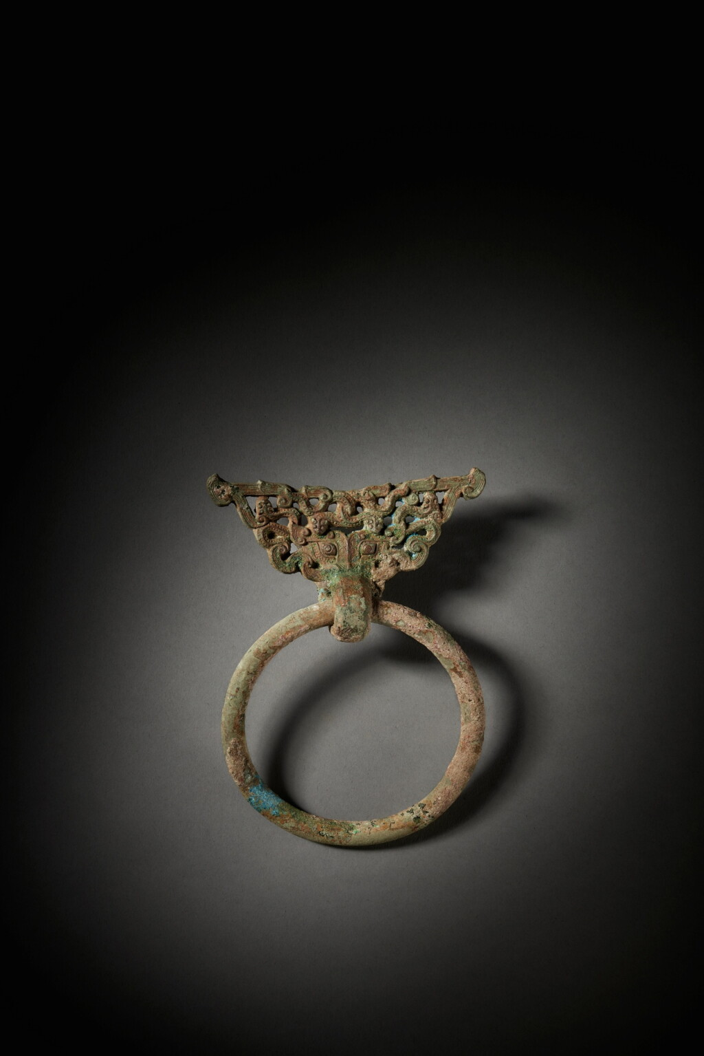 View full screen - View 1 of Lot 139. A bronze taotie mask, Warring States period.