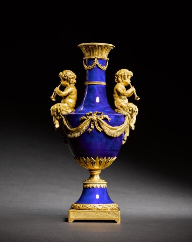 View full screen - View 1 of Lot 29. A Louis XVI gilt-bronze mounted Sèvres soft-paste porcelain ‘Vase a Monter’, attributed to Pierre Gouthière, probably commissioned by Dominique Daguerre, circa 1785.