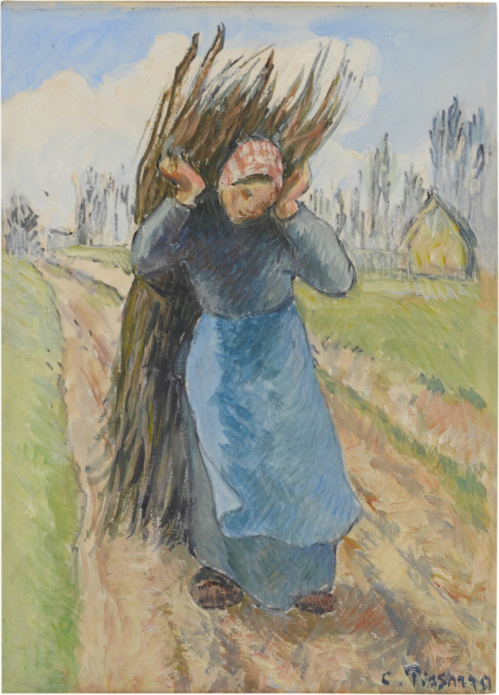 View full screen - View 1 of Lot 323. La Porteuse de bois.