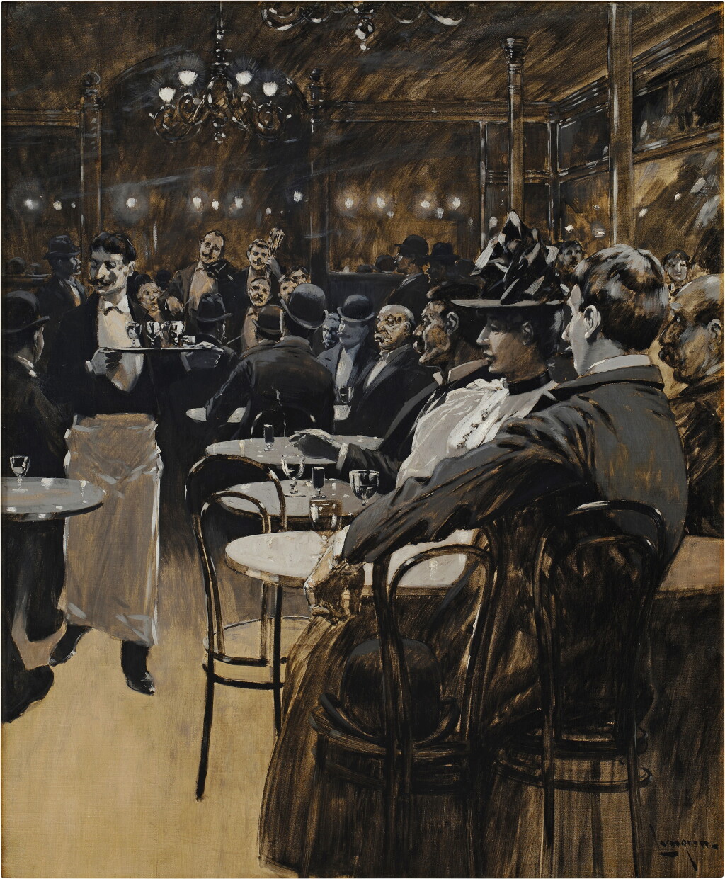 View full screen - View 1 of Lot 2124. Café Scene.