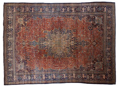 View full screen - View 1 of Lot 599. A Feraghan Medallion Carpet, Central Persia, Circa 1870.