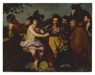 View full screen - View 1 of Lot 25. FOLLOWER OF DIEGO RODRÍGUEZ DE SILVA Y VELÁZQUEZ | THE FEAST OF BACCHUS.