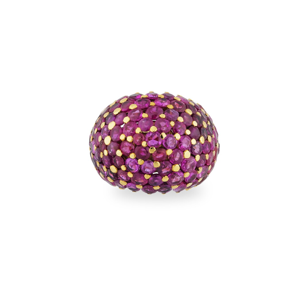 View full screen - View 1 of Lot 133. BAGUE RUBIS ET SAPHIRS ROSES | RUBY AND PINK SAPPHIRE RING .