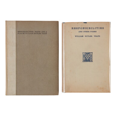 View full screen - View 1 of Lot 84. YEATS, WILLIAM BUTLER | Responsibilities, Two First Editions.
