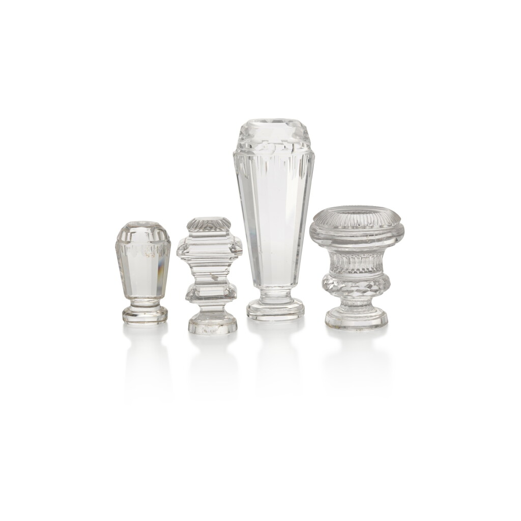 View full screen - View 1 of Lot 163. A group of four rock crystal desk seals, Ekaterinburg, 1870-1890.