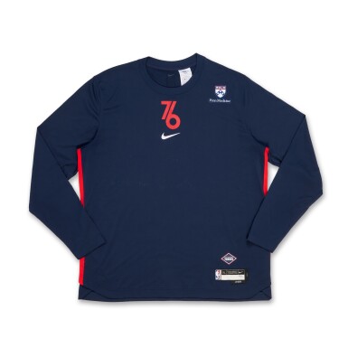 View full screen - View 1 of Lot 192. Paul Reed Philadelphia 76ers 2023-2024 Game Worn City Edition Warmup Top.