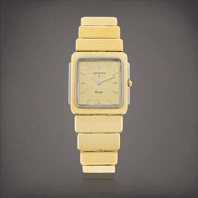 View full screen - View 1 of Lot 200. Montre bracelet en or jaune et acier | Yellow gold and stainless steel bracelet watch Vers 1980 | Circa 1980.