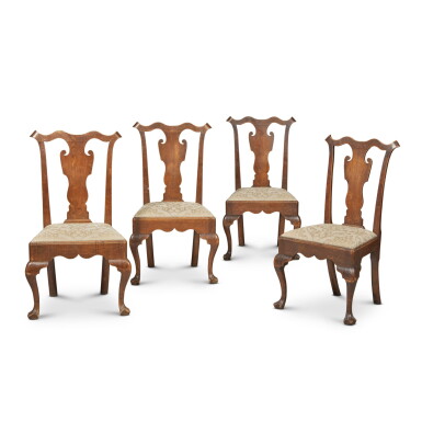 View full screen - View 1 of Lot 289. Set of Four Chippendale Walnut Side Chairs, Philadelphia, Pennsylvania, Circa 1765.