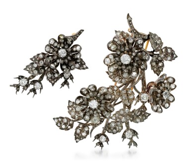 View full screen - View 1 of Lot 212. TWO DIAMOND BROOCHES.