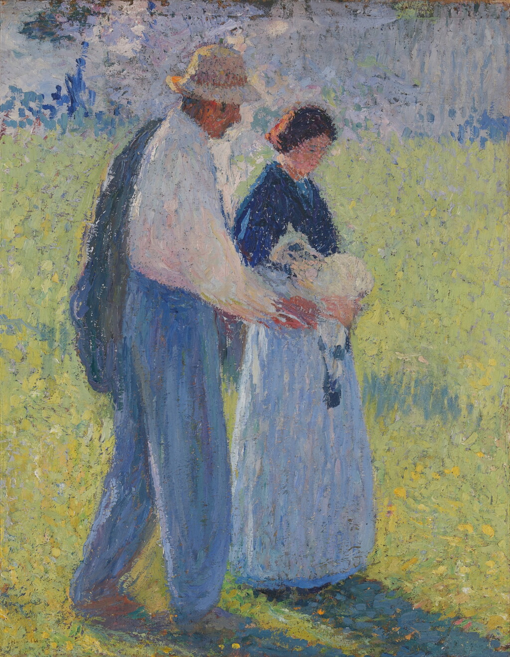 View full screen - View 1 of Lot 300. Couple avec un agneau.