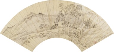 View full screen - View 1 of Lot 6063. 汪士慎 細筆山水|Wang Shishen, Landscape.