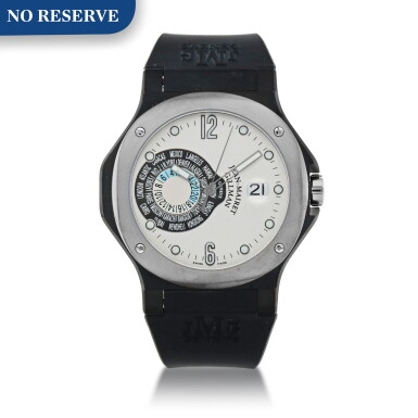 View full screen - View 1 of Lot 443. SPORT GMT LIMITED EDITION STAINLESS STEEL AND BLACK PVD WORLD TIME WRISTWATCH WITH DATE CIRCA 2010.