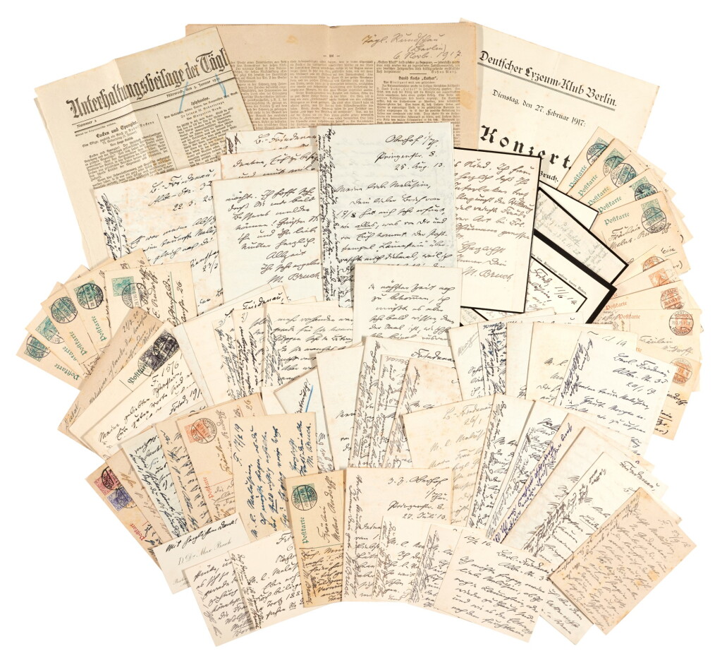 View full screen - View 1 of Lot 8. M. Bruch. Series of c.60 autograph letters signed to his goddaughter Melusine Rudorff, 1911-1920.