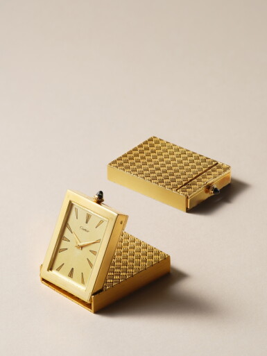 View full screen - View 1 of Lot 2248. A yellow gold easel-form purse watch, Circa 1960 .