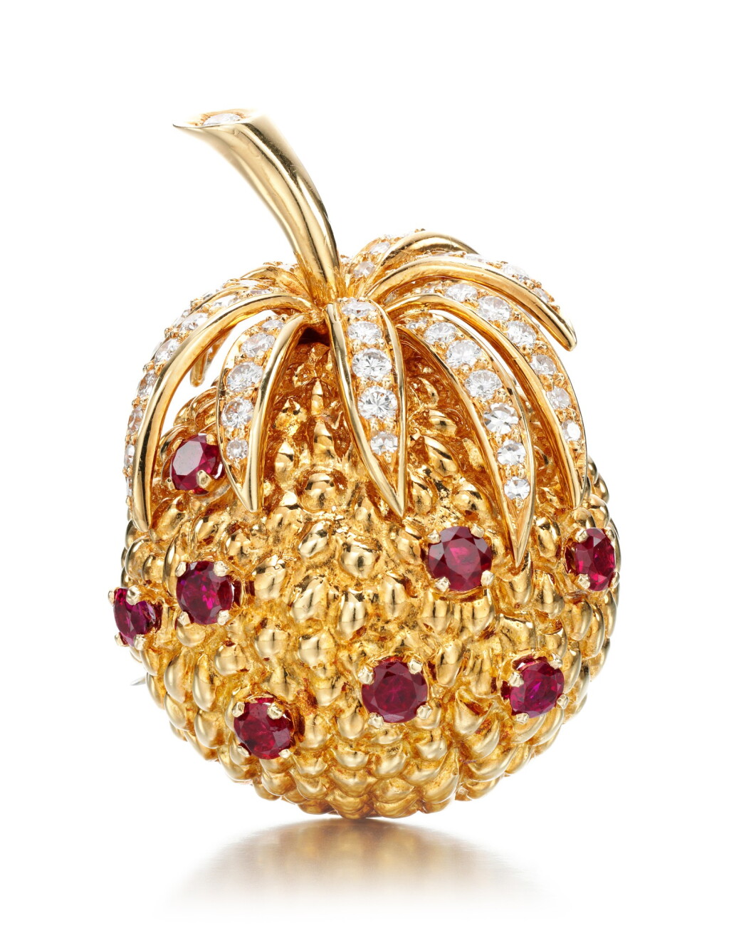 View full screen - View 1 of Lot 6. RUBY AND DIAMOND BROOCH, CARTIER, CIRCA 1963.