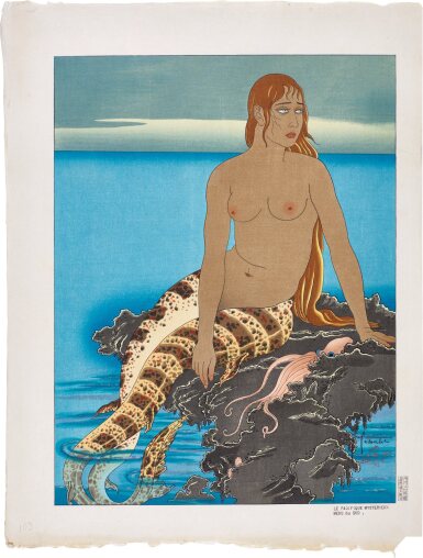 View full screen - View 1 of Lot 57. Paul Jacoulet (1902-1960) | Le Pacifique Mysterieux. Mers Du Sud (The Mysterious Pacific) | Showa period, 20th century .