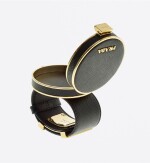 PRADA | SAFFIANO LEATHER AND METAL VANITY BRACELET