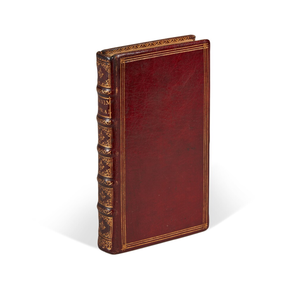 View full screen - View 1 of Lot 1740. La Rochefoucauld, Réflexions ou sentences et maximes morales, Paris, 1665, twentieth-century red morocco by Bernard gilt in period style.