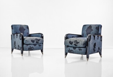 View full screen - View 1 of Lot 50. ÉMILE-JACQUES RUHLMANN | A PAIR OF RARE ARMCHAIRS.
