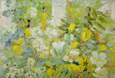 View full screen - View 1 of Lot 259. LE PHO 黎譜 | FILLES DANS LE JARDIN (GIRLS IN THE GARDEN) 花園中仕女.