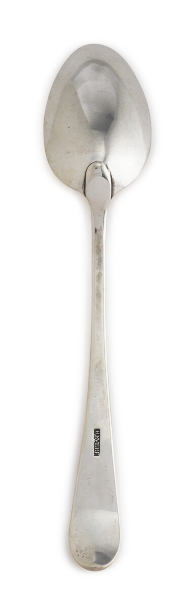 View full screen - View 1 of Lot 405. An American Silver Large Tablespoon, Paul Revere Jr., Boston, circa 1785.
