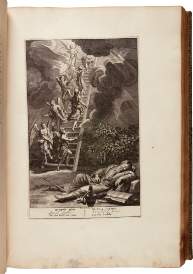 View full screen - View 1 of Lot 73. Jacques Saurin | Discours… sur les événements les plus mémorables du vieux et du nouveau testament. The Hague, 1728-1739, 6 volumes, bound by Padeloup.