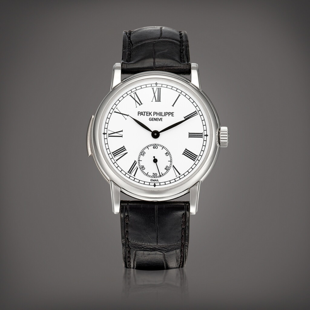 View full screen - View 1 of Lot 2291. Reference 5078 A platinum minute repeating wristwatch with enamel dial, Circa 2011 | 百達翡麗 | 型號5078 | 鉑金三問腕錶,備琺瑯錶盤,約2011年製.