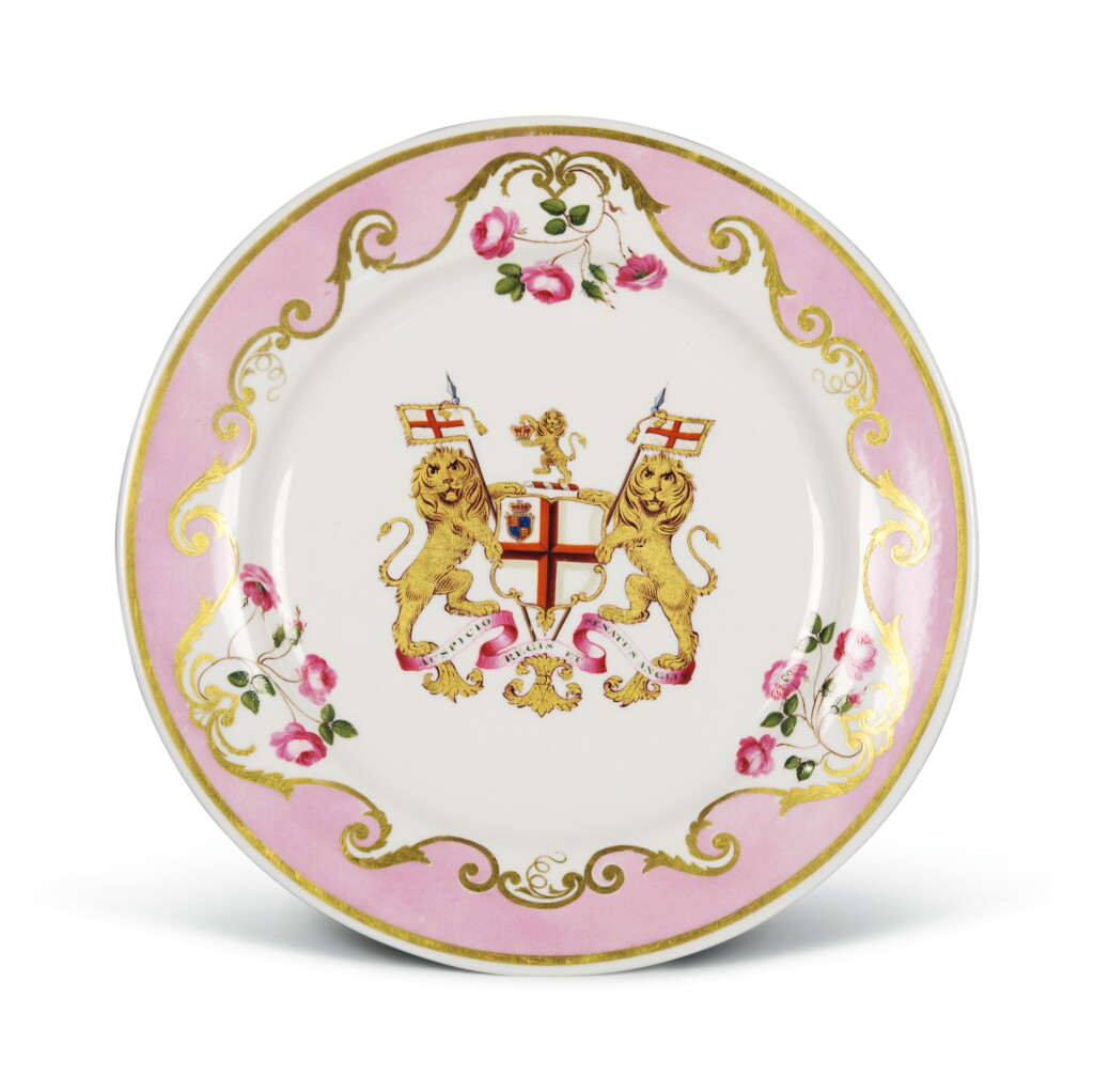 View full screen - View 1 of Lot 244. A WORCESTER (FLIGHT, BARR & BARR) PLATE FROM THE SERVICE MADE FOR THE BRITISH EAST INDIA COMPANY, CIRCA 1816.