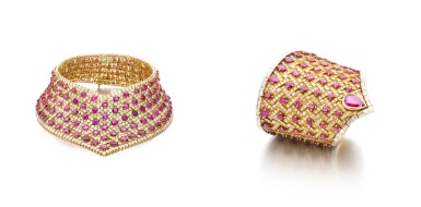 View full screen - View 1 of Lot 213. Impressive ruby and diamond necklace and bracelet | 格拉夫 | 紅寶石配鑽石項鏈及手鏈.