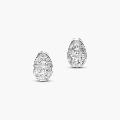 View full screen - View 1 of Lot 1468. Pair of Rock Crystal and Diamond Earrings | 卡地亞 | 白水晶 配 鑽石 耳環 一對.