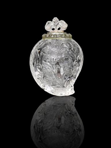 View full screen - View 1 of Lot 172. A Mughal rock crystal mango-shaped flask, India, circa 18th century.