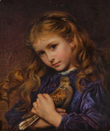 View full screen - View 1 of Lot 613. Girl with Turtledove.