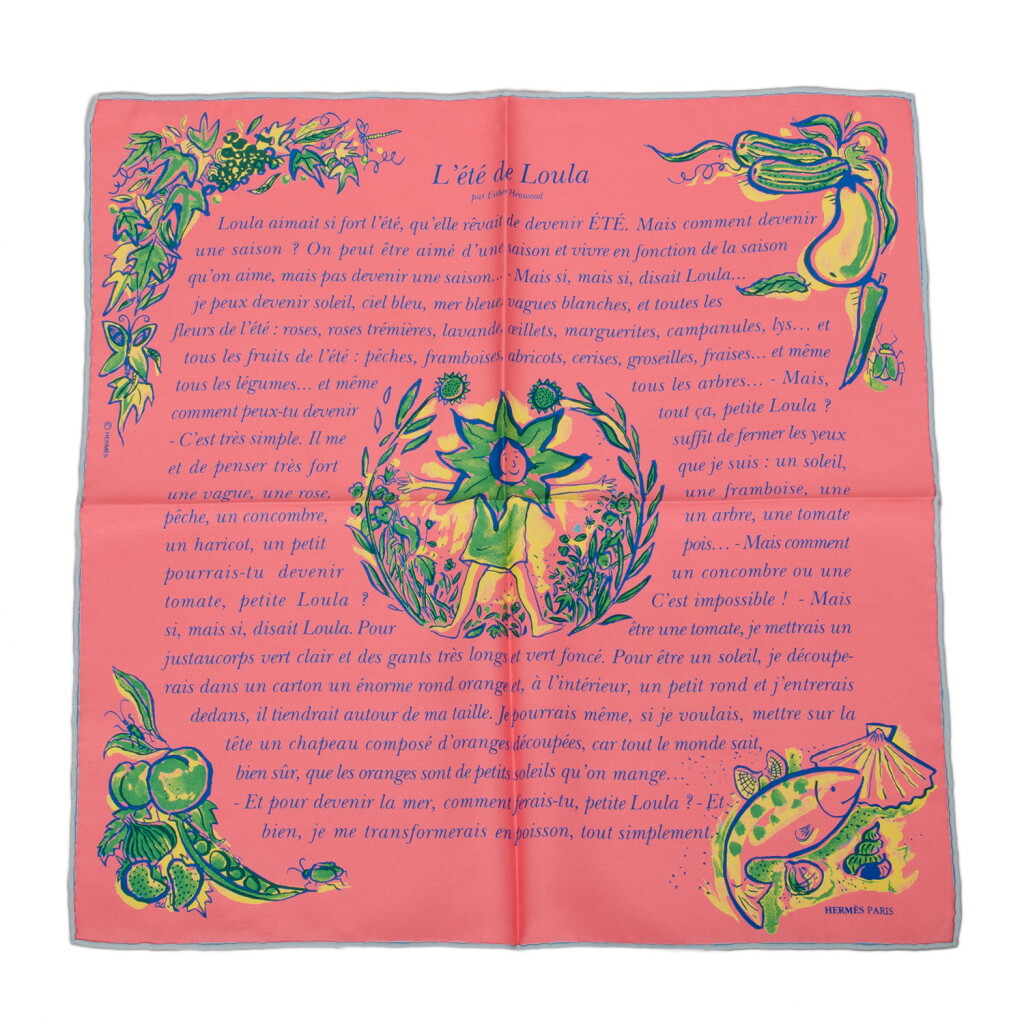 View full screen - View 1 of Lot 176. Hermès "L'Ete de Loula" Silk Twill Scarf 45cm.