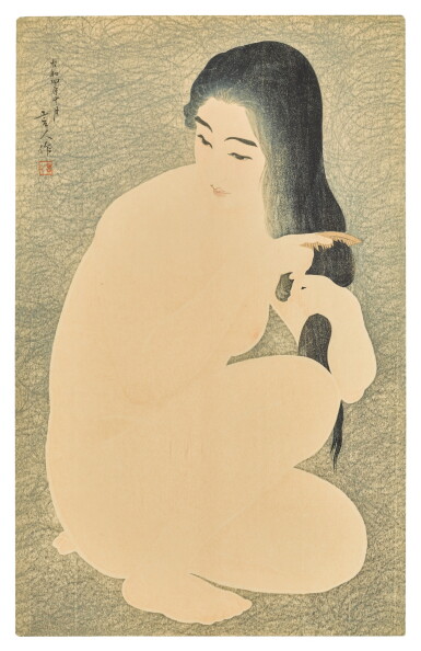 View full screen - View 1 of Lot 95. TORII KOTONDO (1900-1976) COMBING HAIR (KAMISUKI).