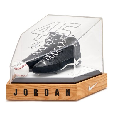 View full screen - View 1 of Lot 10. Michael Jordan Signed Air Jordan 9 ‘Player Sample’ Baseball Cleats | Size 13.5.