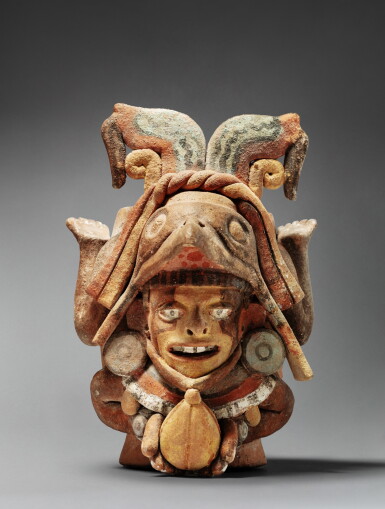 View full screen - View 1 of Lot 17. Maya Polychrome Ritual Container of a Diving God.