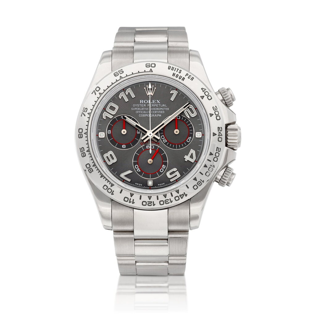 View full screen - View 1 of Lot 2103. Cosmograph Daytona, Reference 116509 | A white gold chronograph wristwatch with bracelet, Circa 2011 | 勞力士 | Cosmograph Daytona 型號116509 | 白金計時鏈帶腕錶,約2011年製.